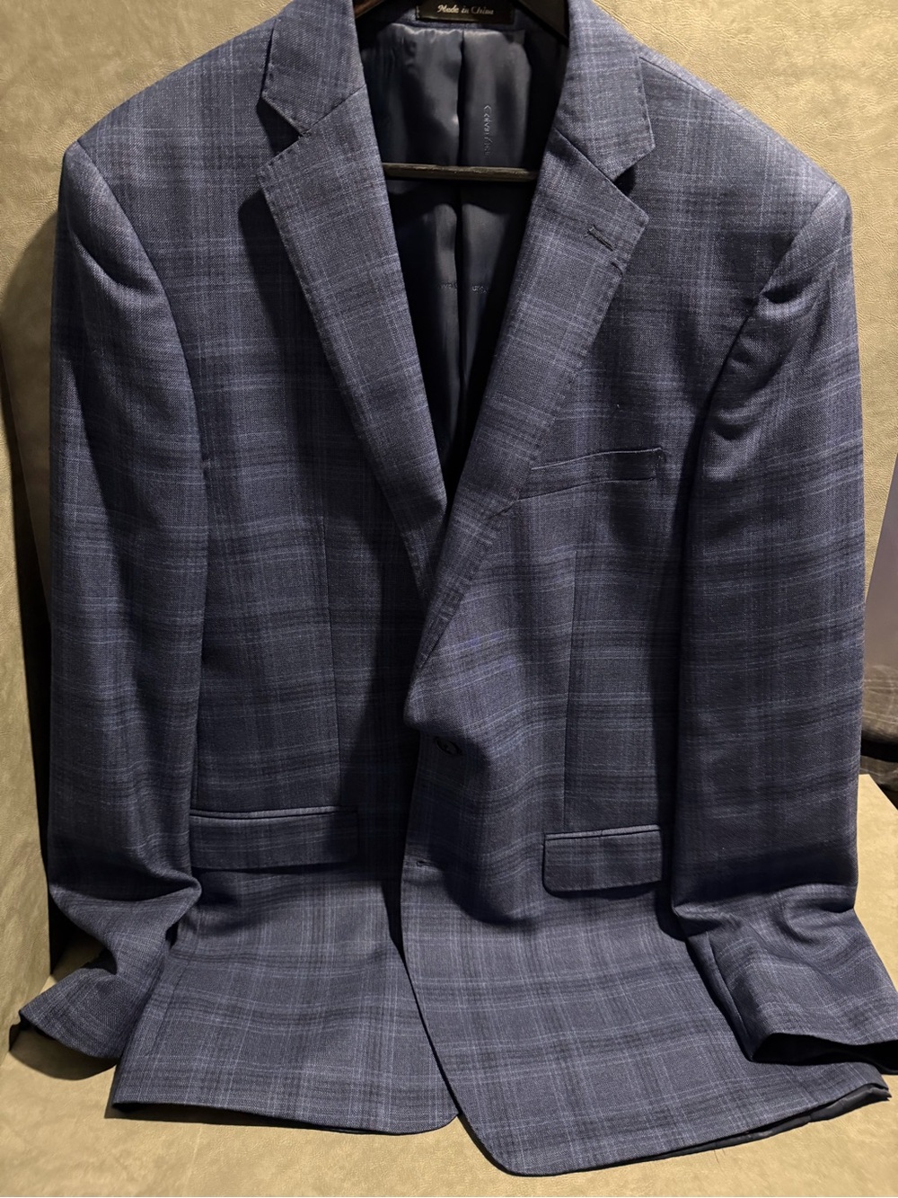 Calvin Klein Men's Navy Plaid Sport Coat